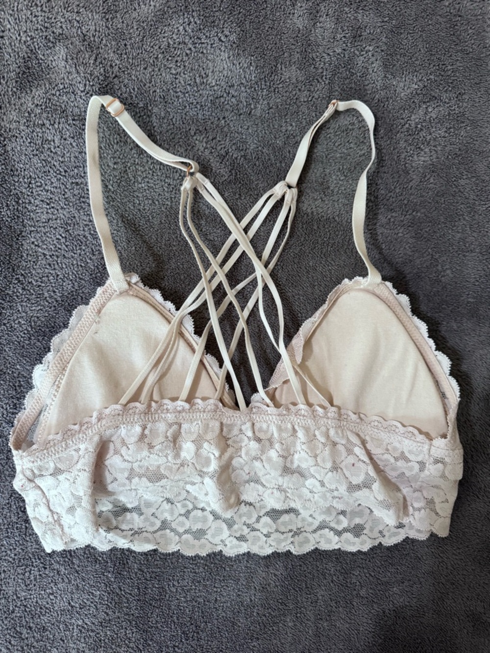 aerie Animal Lace Padded Strappy Bralette - Light Taupe - Picture 2 of 3